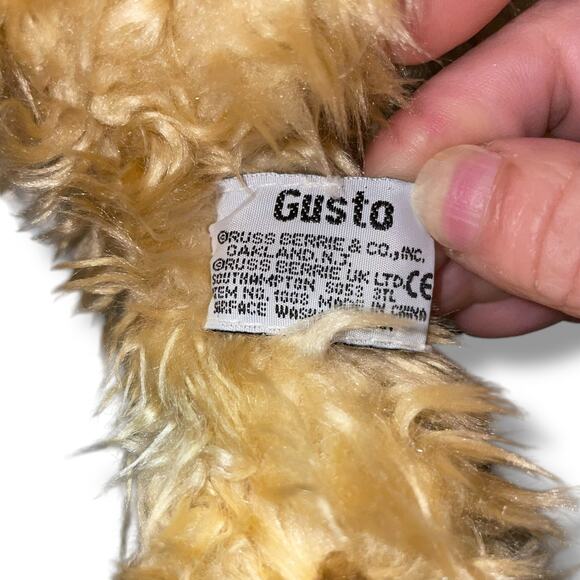 Russ Berrie Plush Dog Pup Gusto Stuffed Animal Baby Shower Nursery Gift Shag 12” - Picture 7 of 12